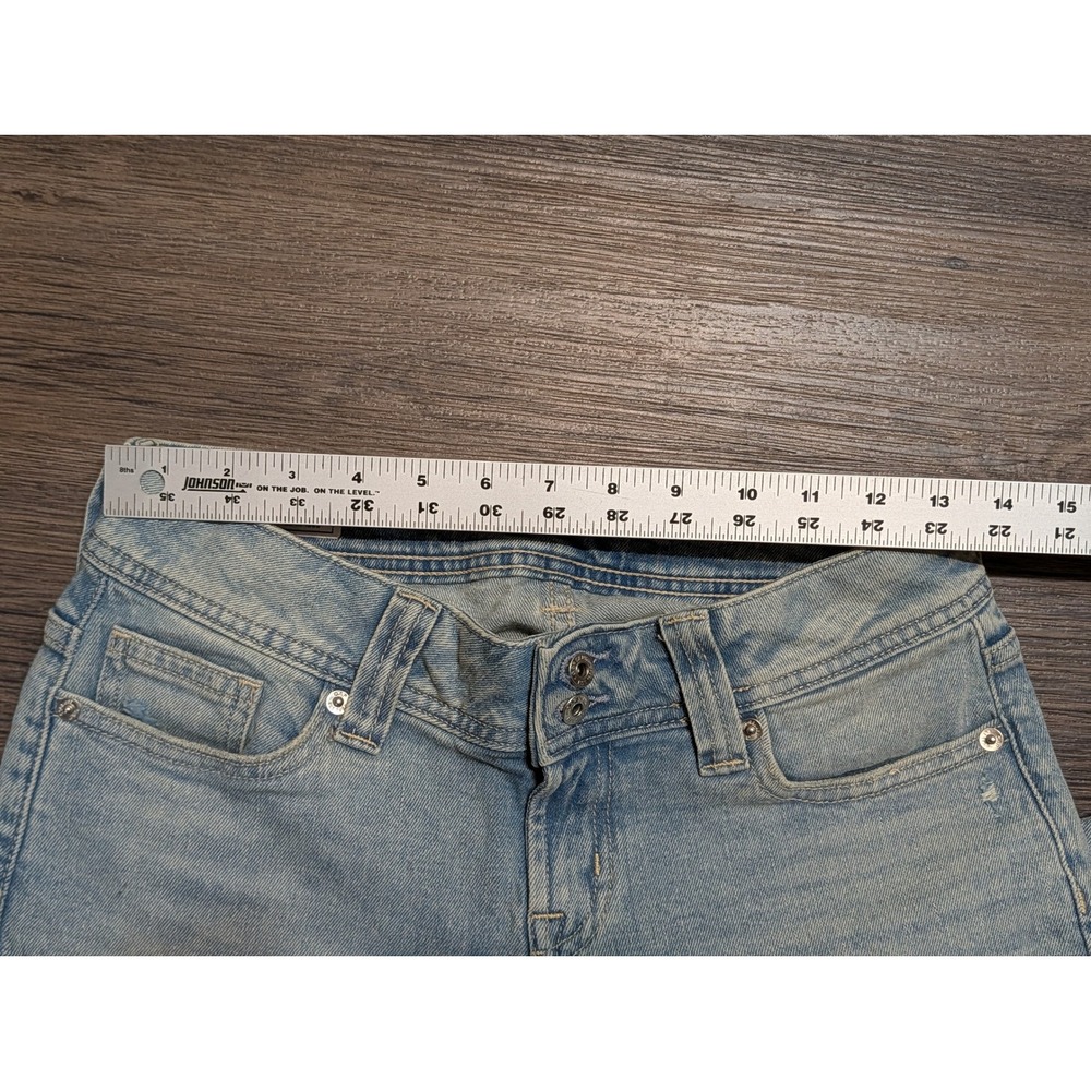 GAP Y2K Flare Low Rise Jeans Light Wash Distressed Denim Size 26 / 2 - Picture 6 of 6